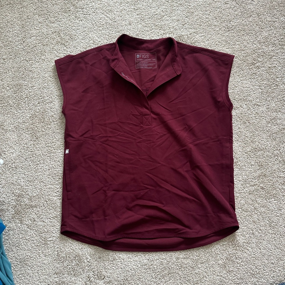 FIGS Women's Burgundy Top